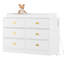 Commode 6 tiroirs avec plateau à langer, tablette souple et prises de courant à 6 tiroirs