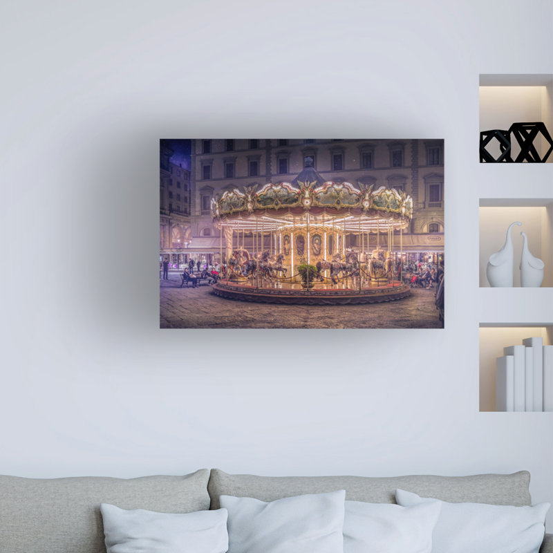 Carousel par Christian MARCEL - reproduction de photo sur toile tendue, H 30 po x l 47 po x P 2 po