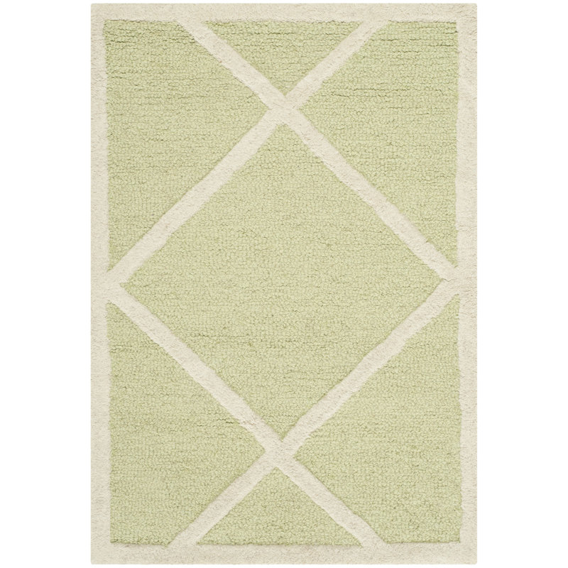 Sanyla Hand Tufted Wool Geometric Rug, Rectangle 2' x 3'