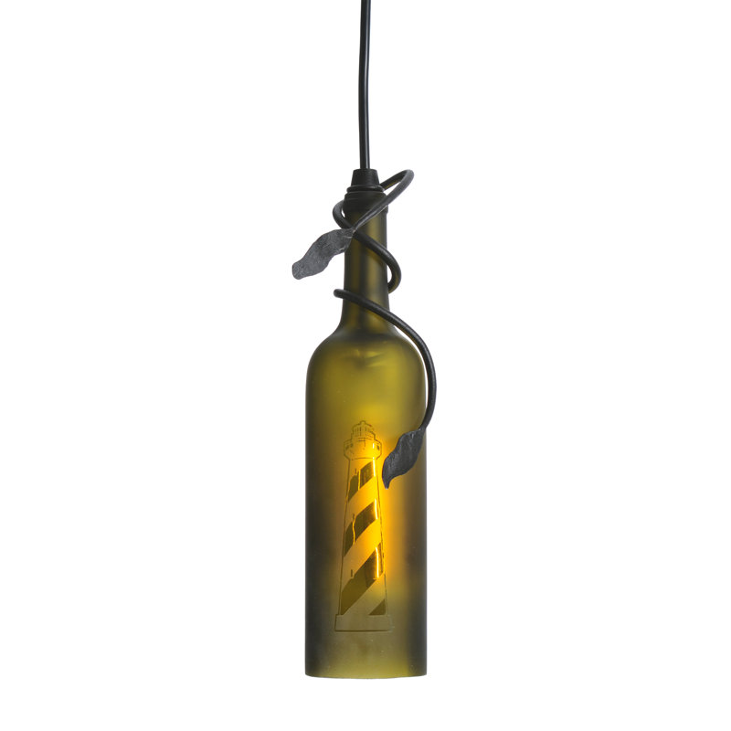 Greenbriar Oak 1 - Light Pendant, Frosted Green, 84" H x 4" W x 4" D