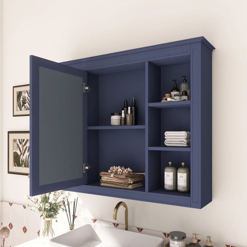 Armoire à pharmacie murale avec miroir, Marine