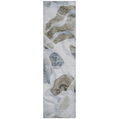 Machine Washable Indoor/Outdoor Xhevrie Sky Rug