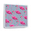 Flamants roses sur fond gris foncé - peinture sur toile-67418063-67418064