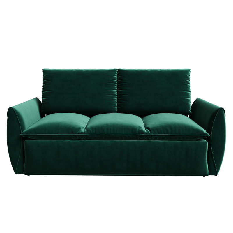 70,9 po 3 lits, velours avec 21 oreiller et couverture, convertible multifonctionnel pour l'espace, chambre à coucher, Vert