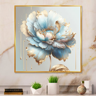 «Chic Blue Blooming Flower I», impressions sur toile et fleurs