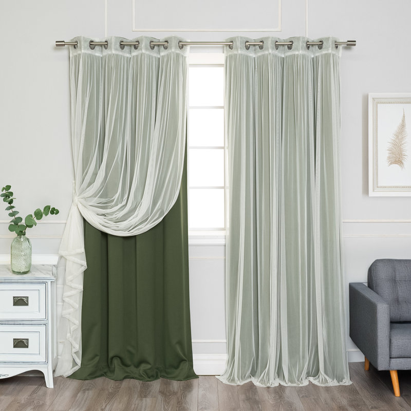 Panneau coulissant en polyester Natascha, l 52" x L 84", Moss