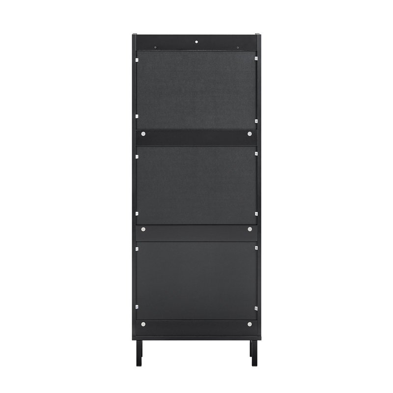 8 Pair Flip Down Shoe Storage, Black