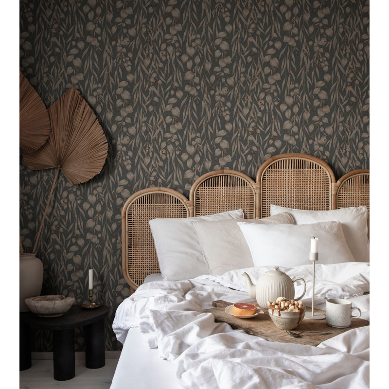 Jordnara Floral Wallpaper Roll, Indigo Blue