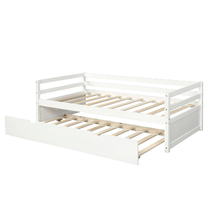 Lit de jour simple avec couchette, Blanc