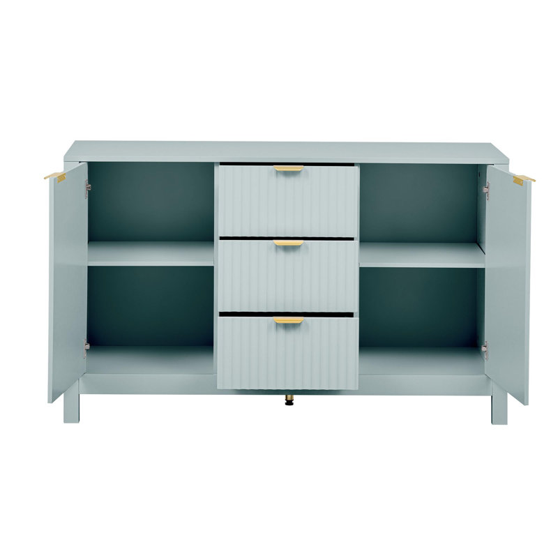 Buffet en bois Wave Design, Cyan