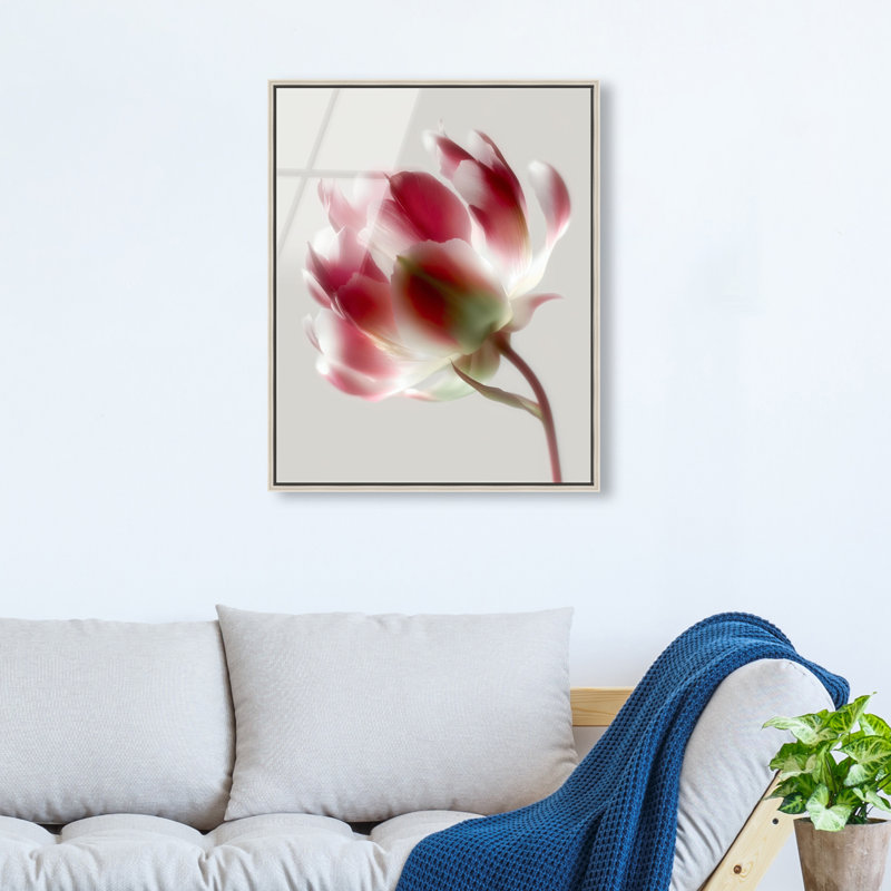 Crimson Core I Print, 46"H x 37"W, Silver Floater Frame