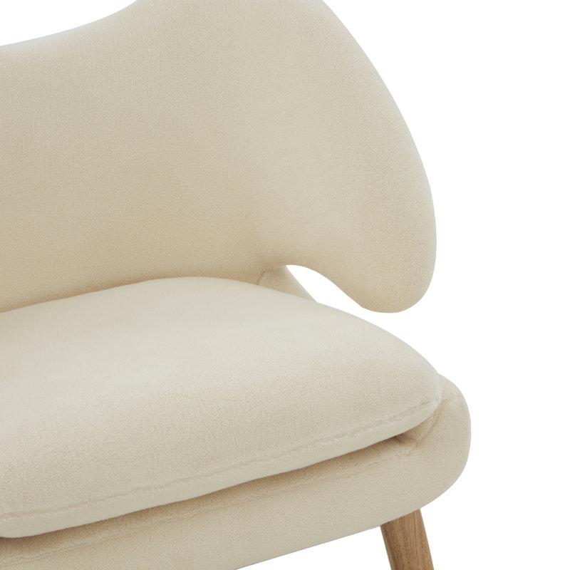 Felicia Contemporary Accent Armchair, Natural, Ivory