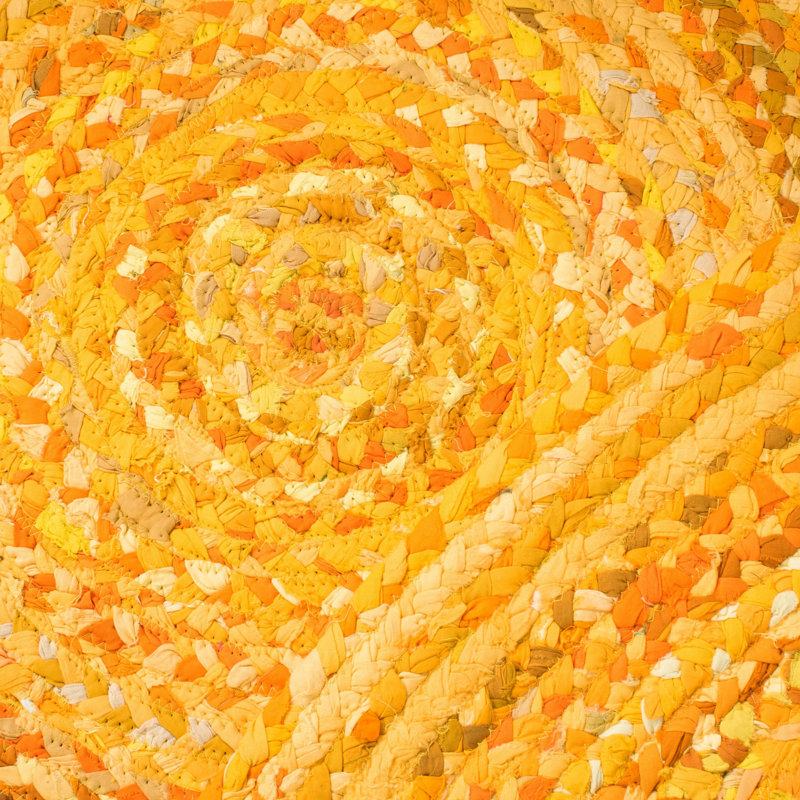 Eastin Hand Woven Cotton Rug, Round 8'