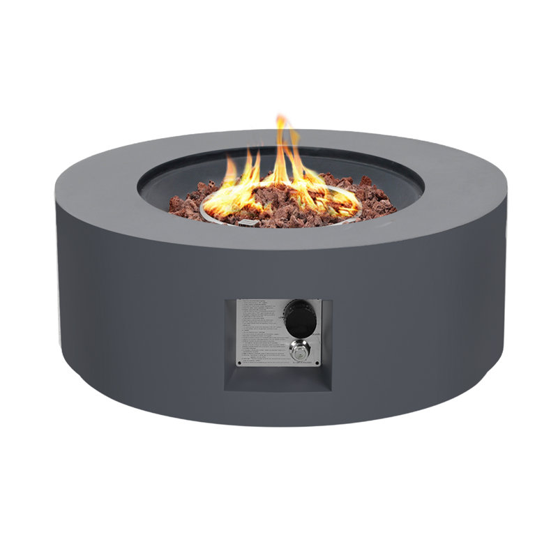 Foyer de table d'extérieur en fer au propane de 28 pouces pour patio extérieur