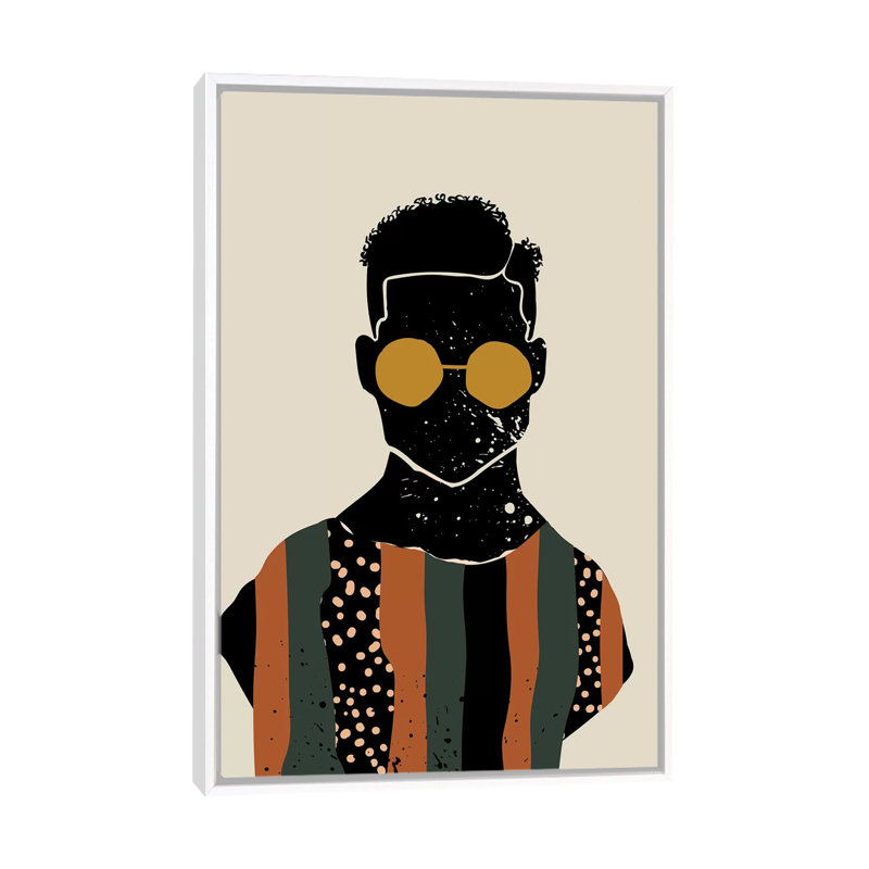 Black Hair VII - impression d'art graphique, Toile blanche encadrée, Pas de tapis, H 40 po x l 60 po x 1,5 po