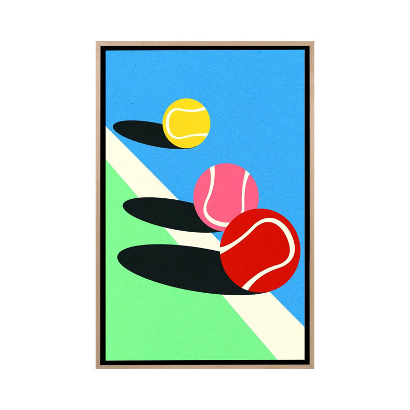 3 balles de tennis - reproduction d'art murale - toile encadrée