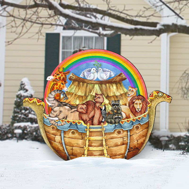 Noah de noël intérieur/extérieur ark, art de jardin sur pied