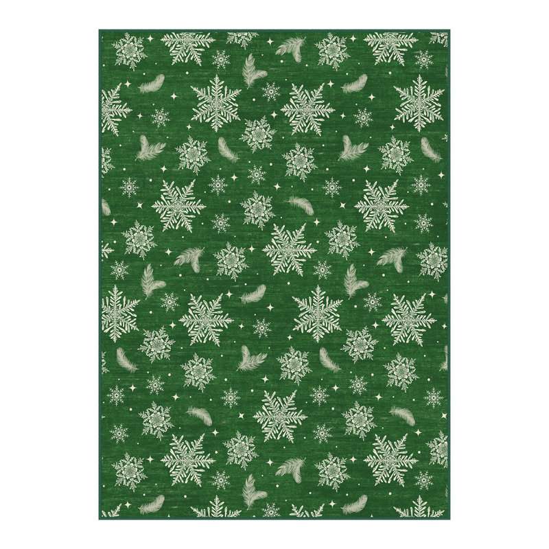 Tapis de vacances WinterJoy, Green, Rectangle 3'x 5'