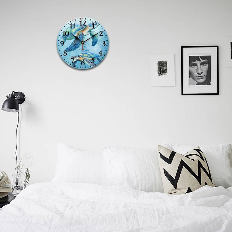 Horloge murale bleue 12 x 12