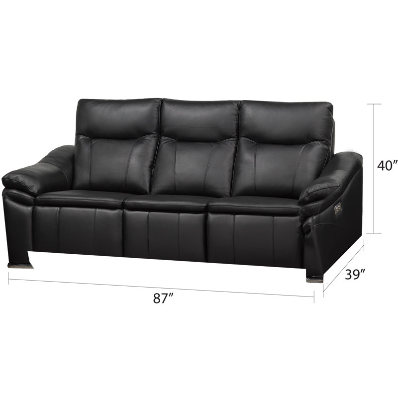 Klaudie 87'' Leather Power Reclining Sofa
