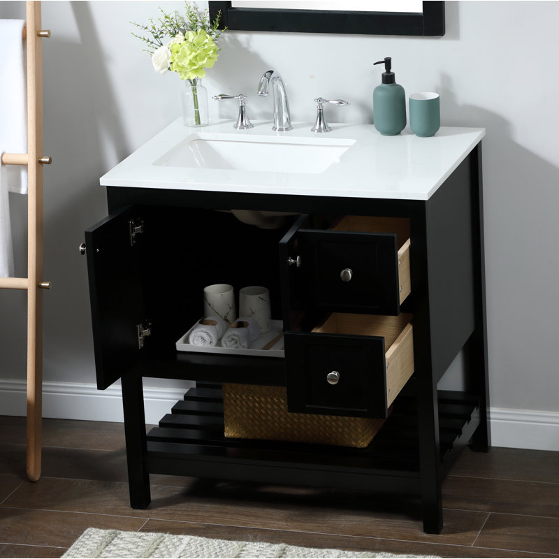 Ensemble de meuble-lavabo simple 32 po Krish, Noir