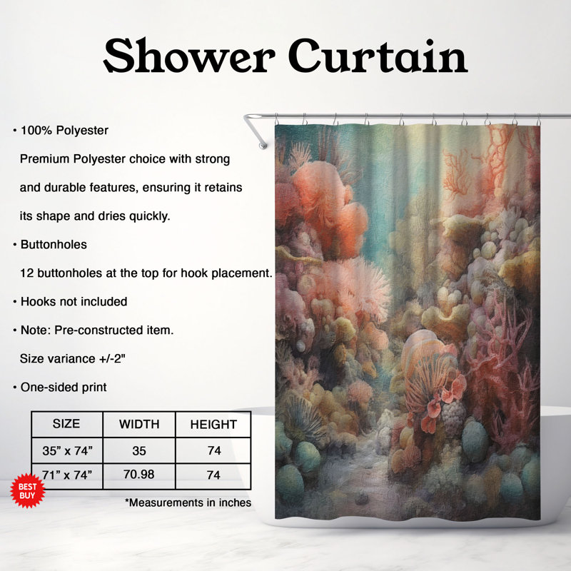 Rideau de douche Frear, H 74 po x l 71 po