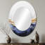 Abstrait bleu et jaune cascade de marbre jaune I - miroir mural ovale moderne-1234667296