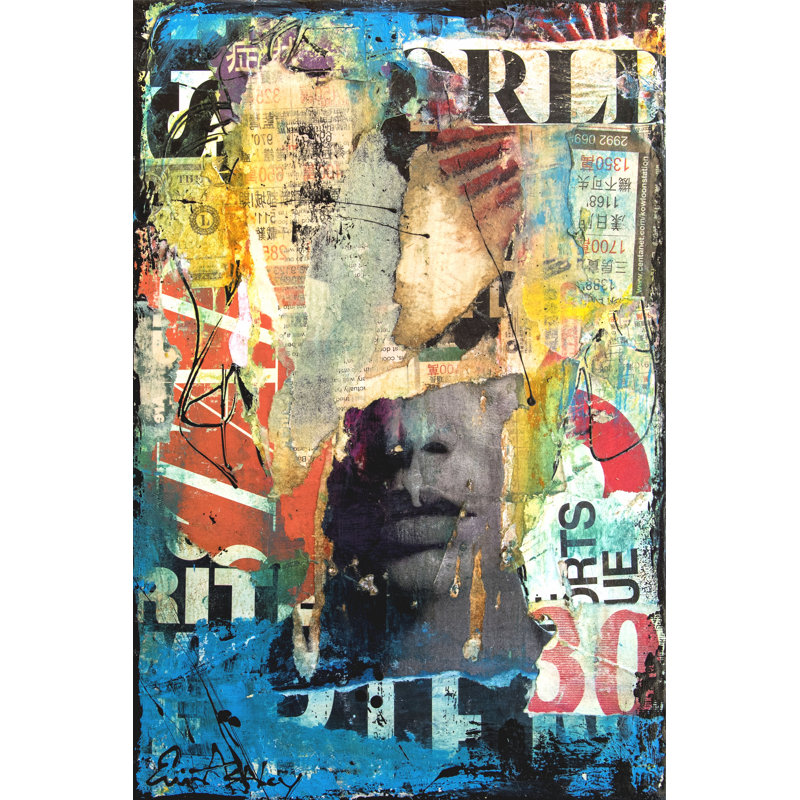 Tête de collage, H 48 po x l 32 po x P 1,25 po