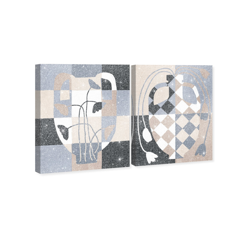 Checkered Boheme Set Set by Oliver Gal, 72"H x 60"W, Gallery Wrapped