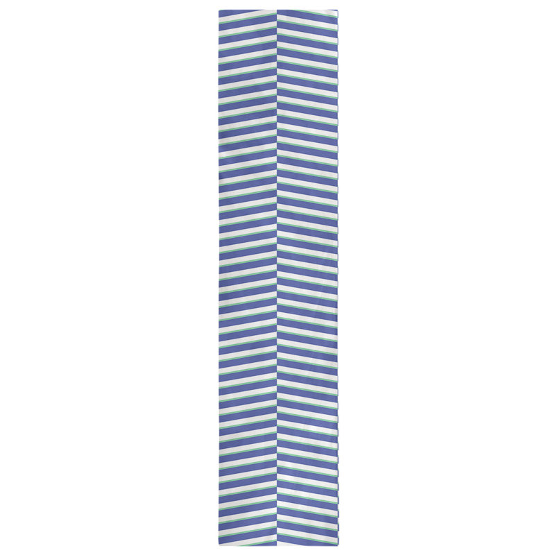 Fractured Stripes Table Runner, 16" x 72", Dark Blue/Dark Green