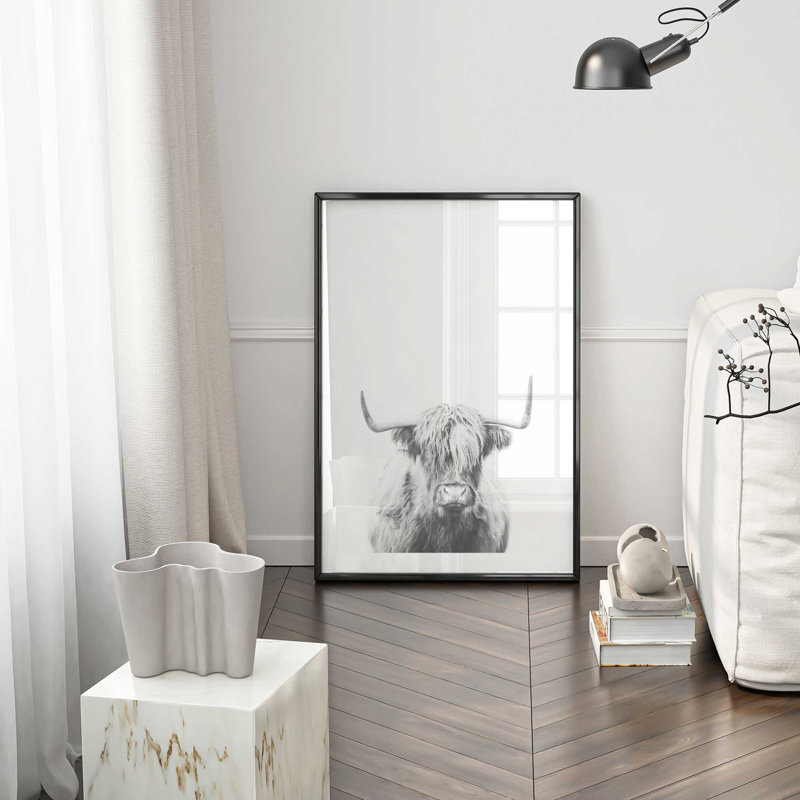 Highland Spirit, dans un cadre,, Cadre en chrome poli, H 37,25 po x l 25,25 po x P 1,25 po