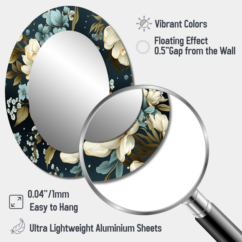 Victorian Elegance - Miroir mural ovale traditionnel, H 40 po x l 30 po