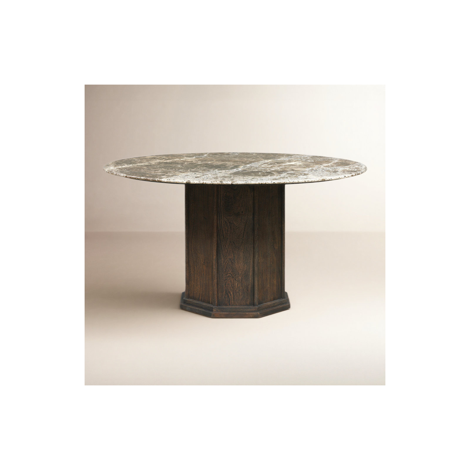 Agatha Dining Table-Brown Marble, 30”H x 55”L x 55”W