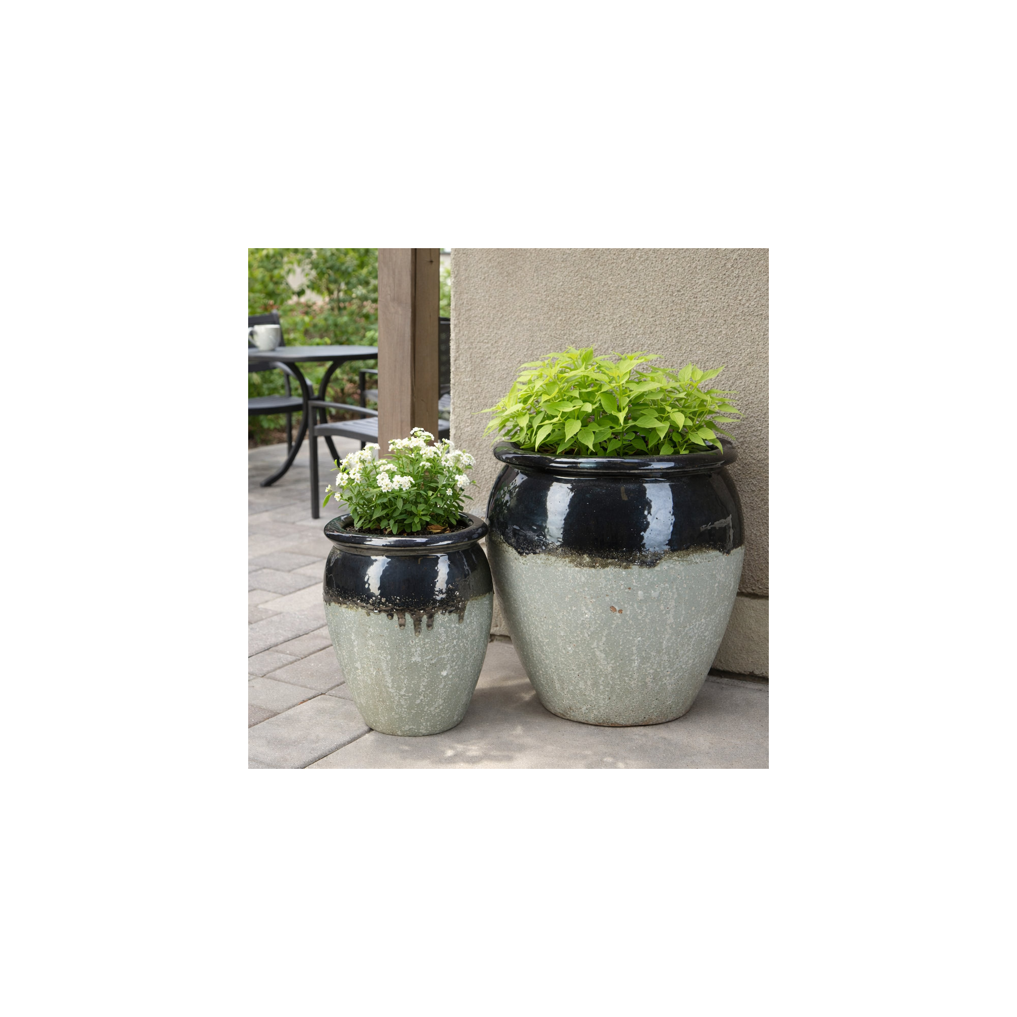 Maricopa Water Jar Set Of 2 A,B, Black/Graystone