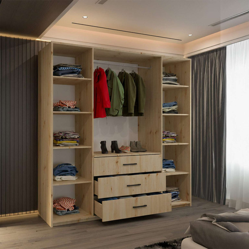 4 Door Manufactured Wood Wardrobe, Artisan