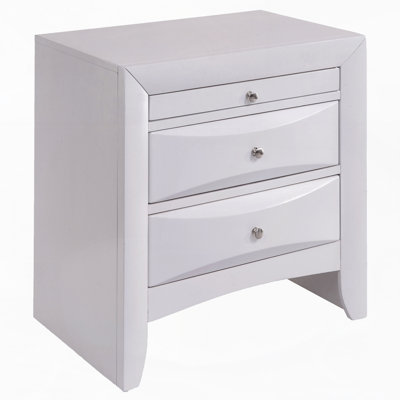 White Nightstand with 2 Drawers