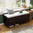 Classic Storage Bench With Cushioned Seat And Three Drawers For Entryway And Living Room-102702248