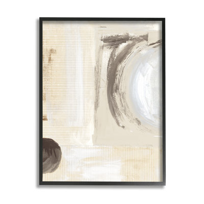 «Ba-246», peinture au ton de terre brossée encadrée sur bois par Susan Jill