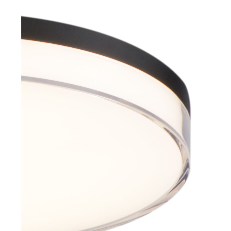 Bupal Acrylic LED Flush Mount, Coal, 1.5" H x 11" W x 11" D