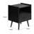 Jexa Nightstand Side End Table With Open Cubby & Drawer, Black 19 Inch-117053521