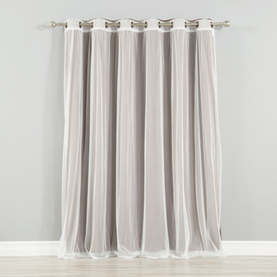 Granados Solid Blackout/Room Darkening Thermal Grommet 1 Sheer Curtain Panel and 1 Solid Curtain Panel Set