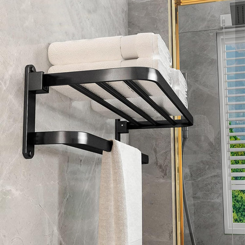 2 porte-serviettes muraux, H 6,7 po x l 16 po x P 8,7 po, Gris moderne