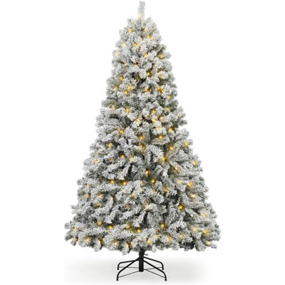 Arbre de Noël artificiel enneigé 7,5 pi avec 550 lumières DEL et 1346 pointes