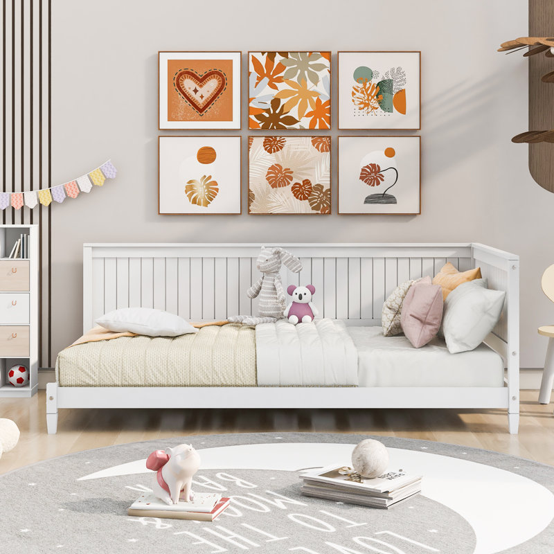 Lit de jour d'angle, Lit simple, Blanc
