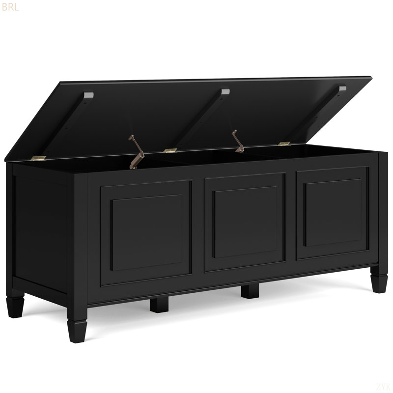 Coffre de rangement avec banc, Noir