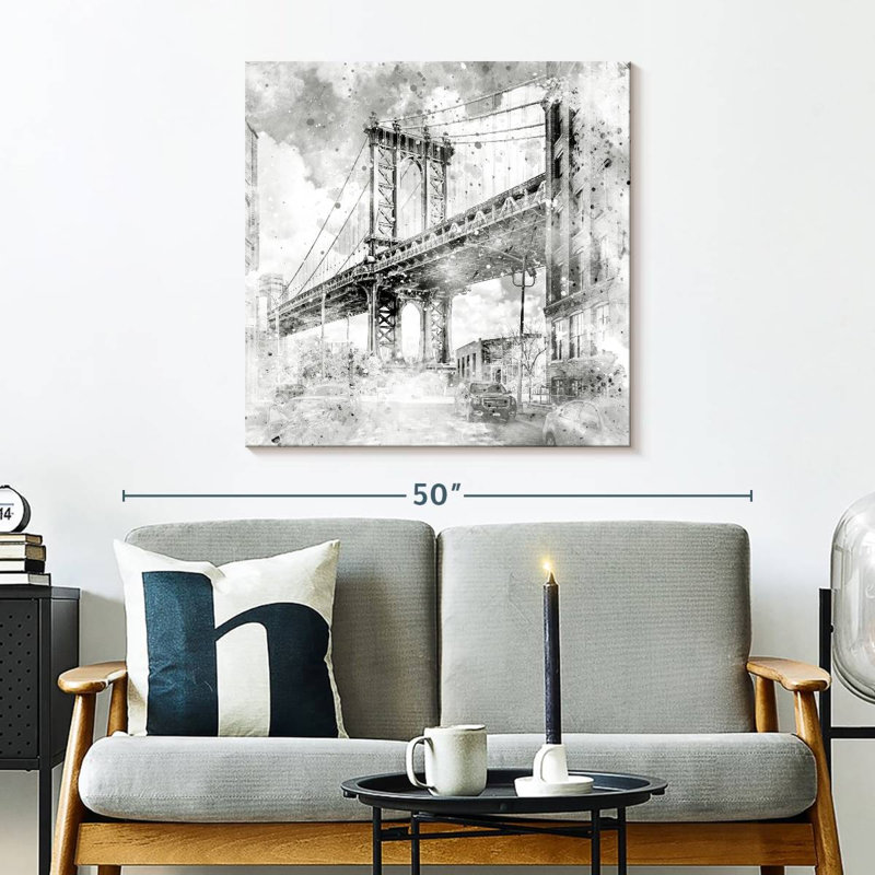 Lilie NYC Manhattan Bridge Monochrome