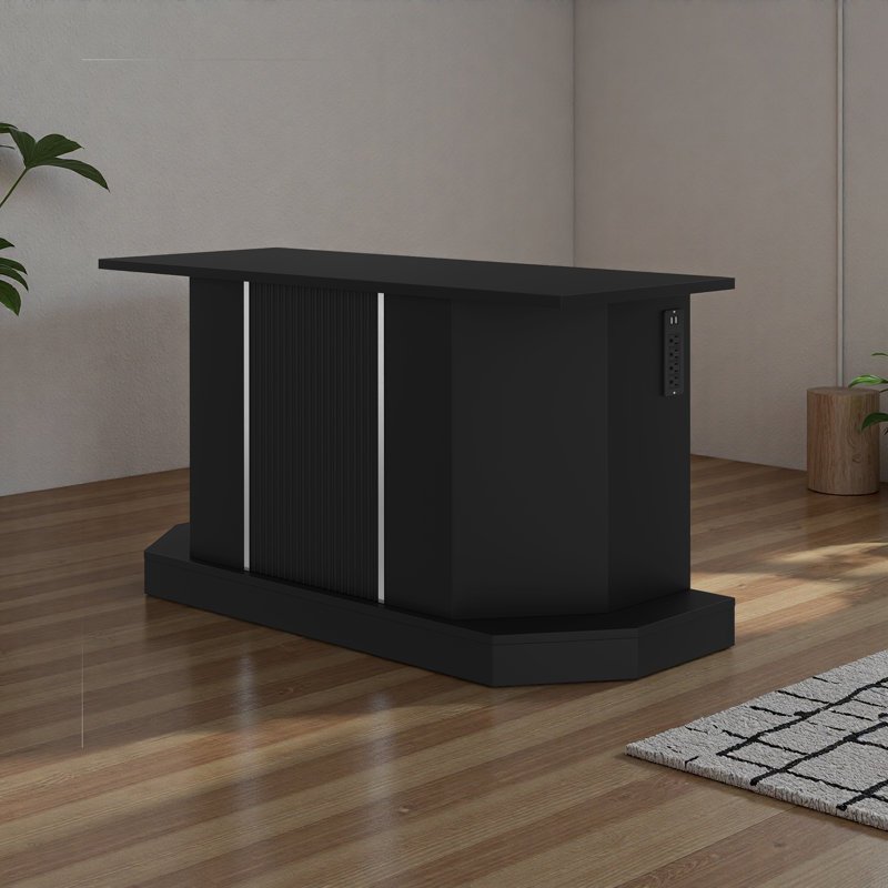 Support d'aquarium noir de 55 à 75 gallons avec prises de courant, support pour aquarium robuste avec armoire de rangement et tablette, support de terrarium pour reptile d'une capacité de 880 lb