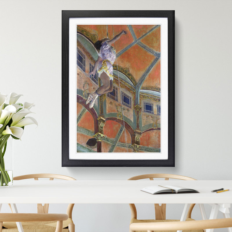Circus Performer Miss La La by Edgar Degas - Picture Frame Painting, Black Framed, 65cm H x 48cm W x 2cm D