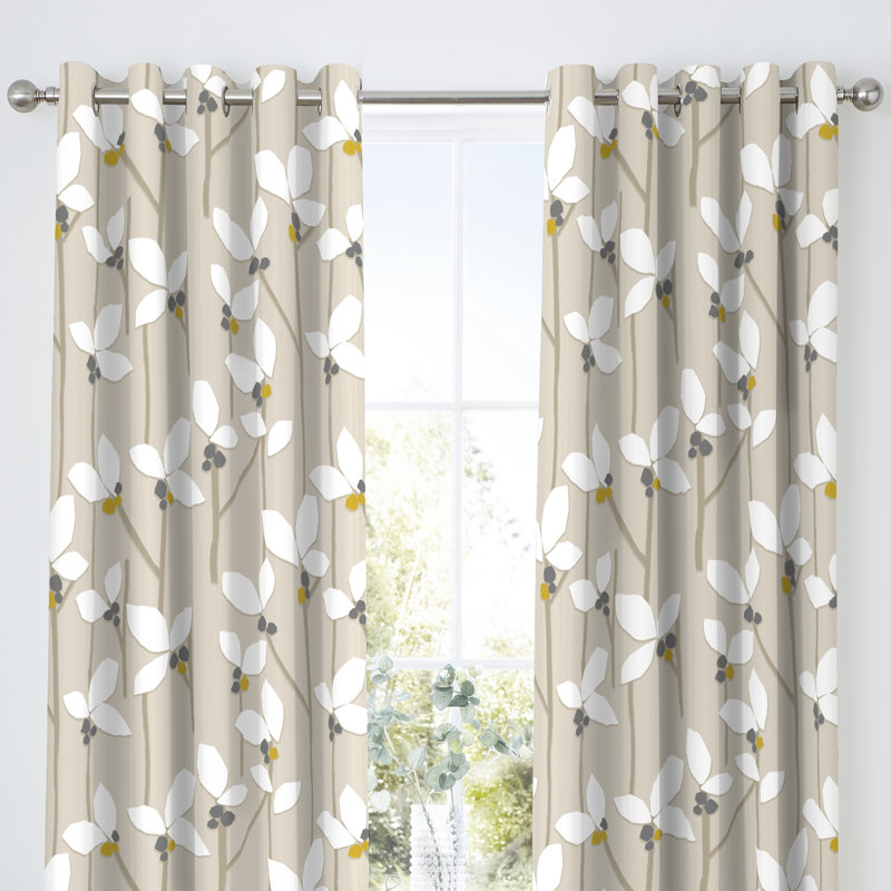 Cris Room Darkening Curtains / Drapes Pair, Natural