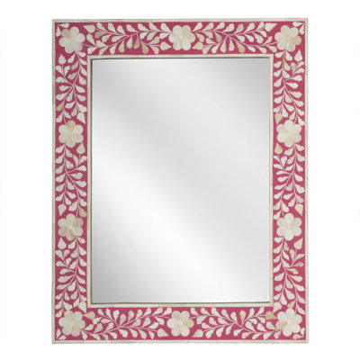 Vivienne Pink Bone Inlay Wall Mirrored